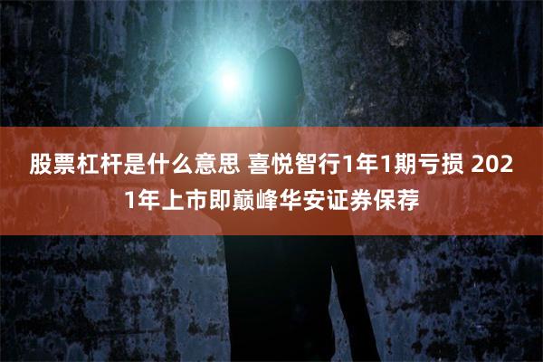 股票杠杆是什么意思 喜悦智行1年1期亏损 2021年上市即巅峰华安证券保荐