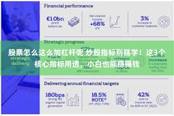 股票怎么这么加杠杆呢 炒股指标别瞎学！这3个核心指标用透，小白也能稳赚钱
