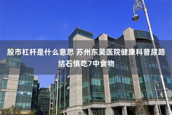 股市杠杆是什么意思 苏州东吴医院健康科普尿路结石慎吃7中食物